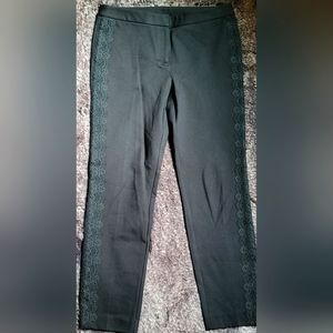 Alfani Women’s Black Lace Side Strips Slim Pants Size 8P
 🖤